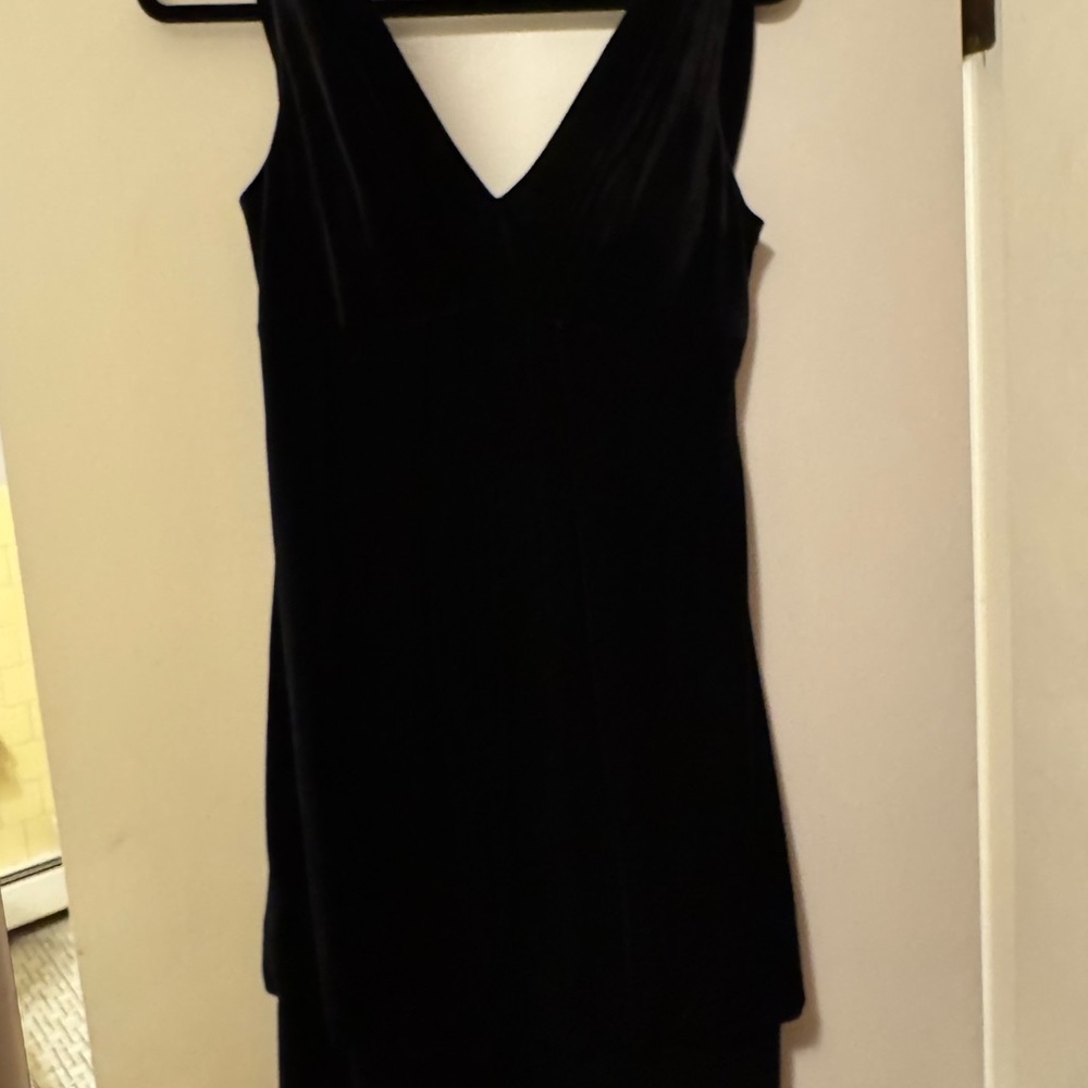 Eliza J Black Velvet Midi Dress